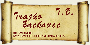 Trajko Backović vizit kartica